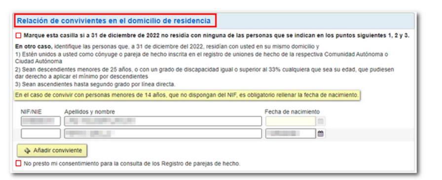 relacion convivientes de residencia